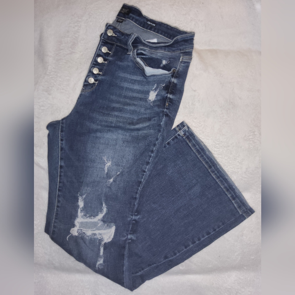 Distressed Judy Blue Jeans Flare, High Waist